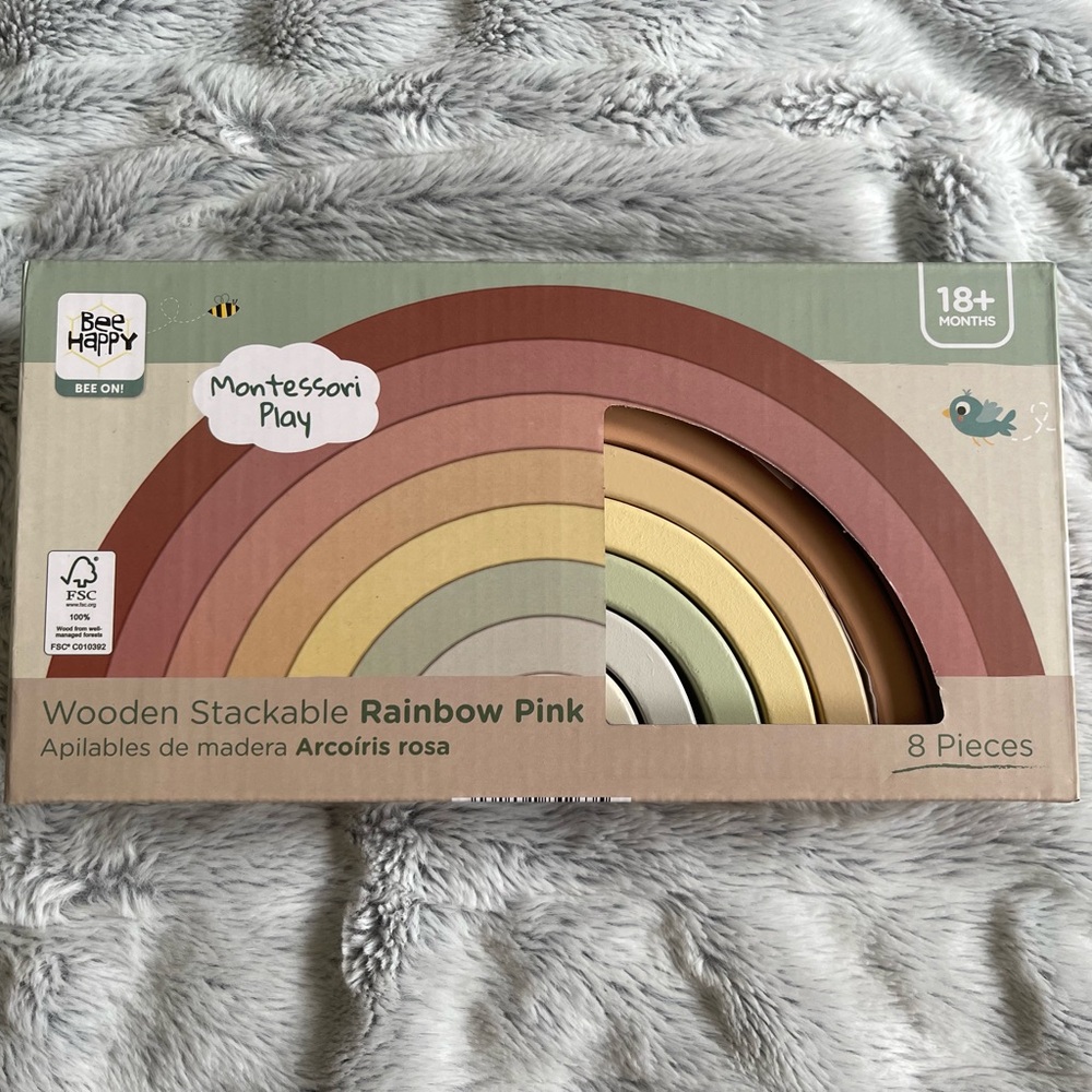 Bee Happy Wooden Stackable Rainbow